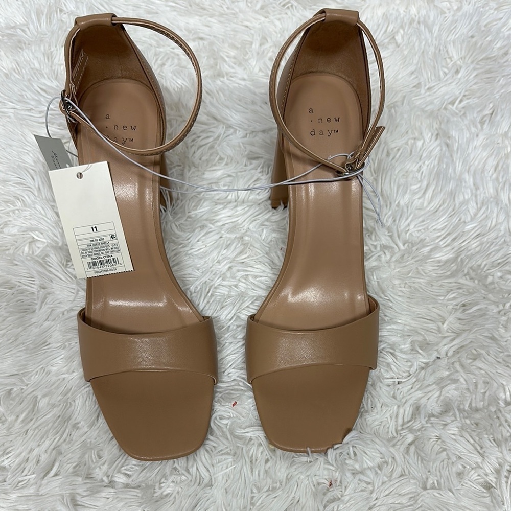 A New Day Tan Block Heel Sandals